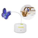 ALL FOR PAWS Interactive Motion Activated Cat Butterfly Toy, Flutter Bug Cat Toy, Indoor Interactive Play Teaser Cat Toy with 360°Rotating Butterfly & Sensor Mode, With Two Flashing Butterflies