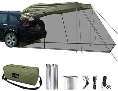 Travel Bird Car Awning Sun Shelter Tents Camping Truck Canopy, Portable SUV Tent Rooftop with Mosquito Net, Universal Tailgate Tent Outdoor for MPV, Trucks, Hatchbacks and Cars 118”x78.74”x78.74”