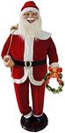 Fraser Hill Farm 58-in. Traditional Dancing Santa with Wreath and Gift Sack