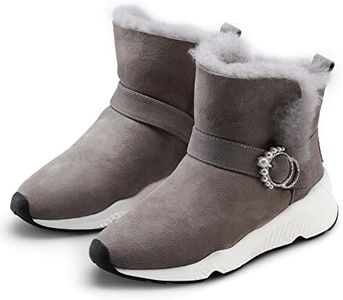 UGG NOCK Womens Ladies Sneaker Snow Boots Australian Premium Sheepskin Wool Lining Water Resistant Grey Color 4L EUR35