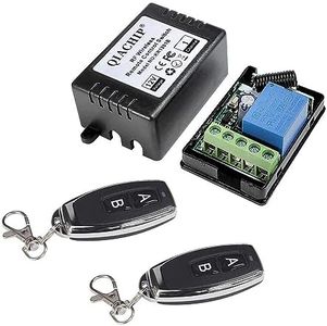 QIACHIP 433 Mhz Universal Interruttore di controllo remoto DC 12V 1CH wireless Modulo ricevitore relè RF con 2 trasmettitori Telecomando fai da te