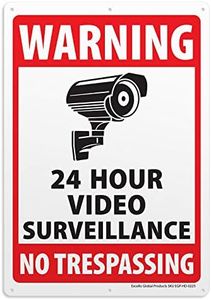 6-Pack Video Surveillance Sign, Rust Free Aluminum Reflective Metal Signs, Indoor or Outdoor No Trespassing Security Warning, Use for Home Business CCTV Security Camera, UV Protected & Waterproof