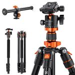 Camera Tripod 78"/200cm, K&F Concept DSLR Tripods Overhead Aluminum Lightweight Tripod Monopod with Extension Arm Ball Head, Loading Up to 22lbs/10kg