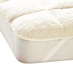 Olivia Rocco Luxury Teddy Bear Sherpa Fleece Super Soft Warm Cosy Mattress Topper Enhancer Reversible Top and Cool Microfibre Single Double King Super King Size (Double)