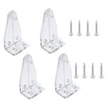 4pcs Hold Down Bracket for 2" Blinds Bottom Rail Hold Clips Clear Plastic with Install Screws