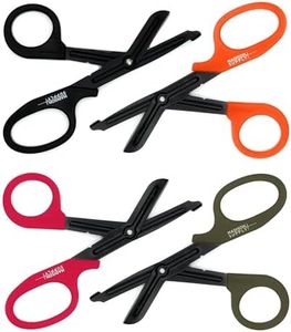 Madison Supply Medical Scissors, EMT and Trauma Shears - 7.5 Inch Premium Quality Stainless Steel Bandage Scissors - Fluoride-Coated with Non-Stick Blades - 4 Pack (Black/Green/Orange/Red)