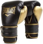 Everlast Powerlock2 Boxing Gloves Black/Gold 16oz - Enhanced Performance and Style. Ideal Training Gloves for Boxing