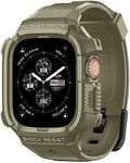 SPIGEN Rugged Armor Pro Case + Strap Band Designed for Apple Watch Ultra/2 49mm Adventure Ready Resilient Soft Cover - Khaki