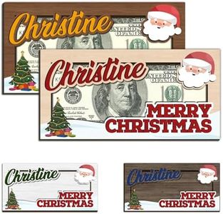 ubmpj Personalized Christmas Money Holder 2025 with Your Name Wooden Custom Cash Holder Customized Gift for Family Holiday Christmas Decoration