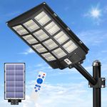 JAYNLT 4800W Solar Street Lights Outdoor, 268000LM 6500K Solar Parking Lot Lights Dusk to Dawn, IP67 Waterproof Solar Security Flood Lights with Motion Sensor for Yard, Garden, Parking Lot