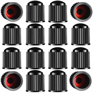 24pcs Tire Valve Stem Caps The Upgraded Version has a Sealing Ring for Car, Motorbike, Trucks, Bike, Bicycle （Black）