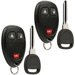 Car Key Fob Keyless Entry Remote with Ignition Key fits Chevy, Cadillac, GMC, Buick, Saturn, Suzuki (OUC60270, OUC60221), Set of 2