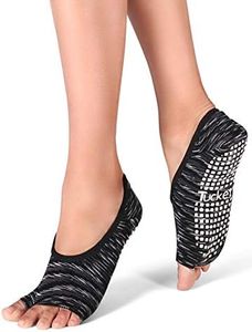 Tucketts Ballerina Toeless Non-Slip Grip Socks - Anti Skid Barre, Pilates, Dance, Home & Leisure, Pedicure - S/M - 1 pair Black Galaxy