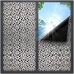 Coavas Window Privacy Film Static Cling, Non-Adhesive Removable Privacy Window Film, Frosted Glass UV Blocking Window Tint for Home, Office, Bathroom (Black Lace 17.5 x 118.1 in)