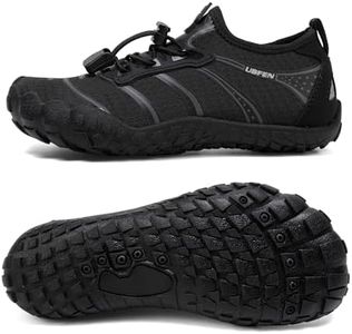 UBFEN Water Shoes for Kids Boys Girls Aqua Socks Barefoot Beach Sports Swim Pool Quick Dry Lightweight Toddler Little Big Kid G Black 7 Big Kid