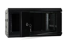 Bestfor 19" Flatpack Self Assembly Data Server Rack Cabinet, Wall or Floor Mounting, 19 Inch Standard Rack Size for Home, Office, Server Room, Computer, Audio with Locakable Glass Door 4U 400mm