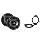 Pioneer TS-F1634R 6.5" 200W 2-Way Speakers & Scosche SAGMHR634B 2006-Up Chevrolet HHR/Impala Speaker Adapter for 6+-Inch or 6+-Inch