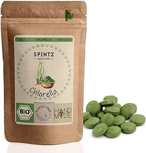 SPINTZ® 200 Stk. Chlorella Bio Presslinge 100% kontrolliert biologischer Anbau | Vegane Tabletten 500mg/Tab | Plastikfrei und nachhaltig verpackte