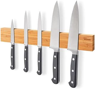 Joeji's Kitchen Magnetic Knife Holder 16" 40cm - Made from Bamboo - Extra Strong Magnetic Rack - Wall Mounted Kitchen Knives & Utensils Storage Organiser