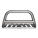 Garvee Bull Bar Compatible with F150 2004-2023 Brush Push Front Bumper Grill Grille Guard with Skid Plate, 3" Push Bar Tubing Grille Guard Replacement