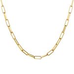 BOUTIQUELOVIN 14K Gold Dainty Paperclip Link Chain Necklace for Women Girls