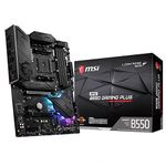 MSI MPG B550 GAMING PLUS Motherboard ATX - Supports AMD Ryzen 3rd Gen Processors, AM4, DDR4 Boost (4400MHz/OC), 1x PCIe 4.0/3.0 x16, 1x PCIe 3.0 x16, 1x M.2 Gen4 x4, 1x M.2 Gen3 x4, Gigabit LAN