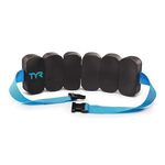 TYR Aquatic Floatation Swim Belt with Adjustable Belt and Clip System for Swimming, Colour - Black/Blue