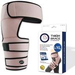 Doctor Developed Strengthening & Stabilizing Hip Brace for Men & Women - Hip Brace for Sciatica Pain Relief - Compression Wrap for Hip Pain - Hip Support Brace - Thigh Supports With Medical Handbook (L/XL, Pink, Left)