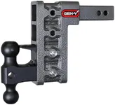 GEN-Y Hitch Adjustable Trailer Hitch for 2-Inch Receiver - 7.5" Drop, 16000 lbs Towing, 2000 lbs Tongue Weight, Includes Dual Ball-Mount Attachment (2 5/16" & 2"), Pintle Lock, 2 Stainless Steel Pins