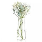 Krosno Tall Glass Flower Vase | Pure Collection | 240 mm High | Glass Vases for Flowers | Perfect for Home, Office and Kitchen Decor | Hand Washing