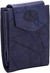 Buxton Women's Genuine Leather Heiress Collection Convertible Wallet, Navy, One Size