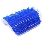 Emily Pets Cat Self Groomer - Cat Self-Cleaning Brush with Holder for Doors, Tables, Walls and Corners Soft Silicone Comb for Cleaning and Hygiene of Cat Hair and Pets (Blue)