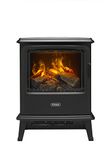 Dimplex Bayport Optimyst Stove Electric Fire, Black Free Standing Electric Fireplace with 3D Flame Technology, LED Flame and Smoke Effect, 2kW Electric Heater, Thermostat, Log Bed and Remote Control