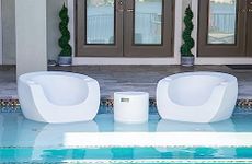 REZVANI FURNITURE STUDIO Tenjam Moon Chair in Pool Lounge Chairs for Sun Shelf Set of Two, Pool Chairs and Lounger for in Pool Tanning Ledge Support up to 12" of Water Depth (Made-to-Order Colors)