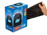 Feisco 8 Gallon Black Trash Bag,30L Drawstring Garbage Bag Trash Can Liner,0.9 Mil,90 Counts (8 Gallon(30L), Black)