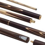 POWERGLIDE Status 3/4 Jointed Snooker Cue – Hand Spliced Ash Shaft & Rosewood Butt, Brass Joint, Pro Tip, 6” Extension – Professional Cue for Advanced & League Players