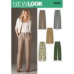 New Look A 10-12-14-16-18-20-22 Sewing Pattern 6005 Misses Pants, white