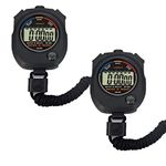 Pgzsy 2 Pack Multi-Function Electronic Digital Sport Stopwatch Timer, Large Display with Date Time and Alarm Function,Suitable for Sports Coaches Fitness Coaches and Referees