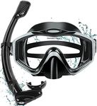 KUYOU Snorkeling Gear for Adults - 180° Wide View Snorkel Mask and Full Dry Top Snorkel Set for Snorkeling, Swimming, Training