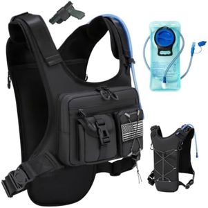 Criuage USA Patent Running Hydration Vest Backpack, Lightweight Chest Pack with 2.0L Water Bladder Bag Daypack for Hiking Running Cycling Race Marathon for Women Men (Black V2, Standard)