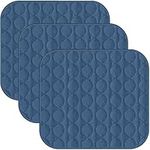 HYGIENX Incontinence Chair Pad 20”x20” 3 Pack Soft Absorbent Quilted Waterproof Car Seat Cover Reusable Underpad Protector for Seniors Pets Kids Men Women Sofa Couch Bed Pad for Urine Fluids Navy Blue