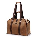 Chocomelly Wood Carrier Bag for Firewood - Durable Wet Waxed Canvas Firewood Tote - Freestanding Fire Log Carrier with Handles