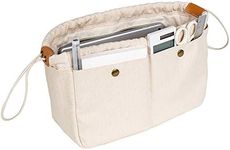 YONBEN Insert Organizer Bag - Tote Bag Organizer - Drawstring Canvas Storage Organizer-Cotton Canvas Pouches (S)