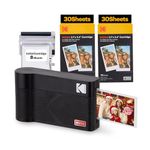 KODAK Mini 2 ERA 4PASS Portable Photo Printer, Initial 8 Sheets + 60 Sheet Pack Bundle, Black