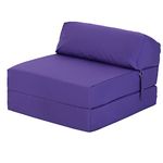 Ready Steady Bed Comfortable Fold Out Z Bed Chair | Sofa Bed Futon Lightweight | Soft Water resistant Cover | Ergonomically Designed Single Mattress Zbed (Purple)