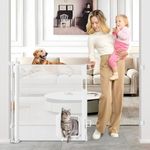 Retractable Baby Gate with Cat Door