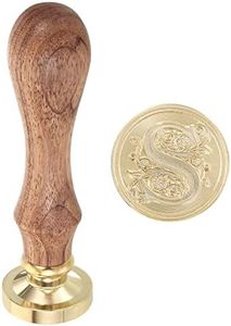 PATIKIL Alphabet S Wax Seal Stamp, Initial Letter Sealing Wax Stamp Classic Retro 25mm Removable Retro Brass Head Wooden Handle for Envelope Invitation Card Wedding Gift Decorations