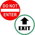 Outdoor/Indoor 152.4mm x 152.4mm - Do Not Enter & Exit - Door Warning Alert Vinyl Label Decal Sticker - for Front & Back Side of Door of Business Store, Shop, Cafe, Office, Restaurant - Back Self Adhesive Vinyl