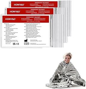 HONYAO® Emergency Blanket 3pcs, Foil Blanket Silver, Thermal Blanket 210×160 cm, Survival Blanket Perfect for Outdoors Survival Car Hiking Marathons First Aid, Tear Resistant