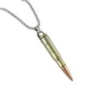 Caiyao Stainless Steel Gun Bullet Pendant Necklaces Submachine Gun Pistol Polished Ammunition Guard Homeland Peace Necklaces for A Men Jewelry, Stainless Steel, withoutgem